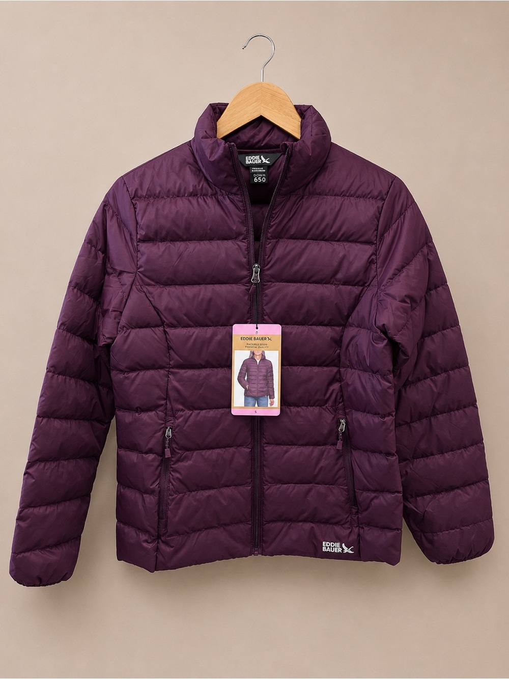 Eddie Bauer Plum Quilted Puffer Jacket